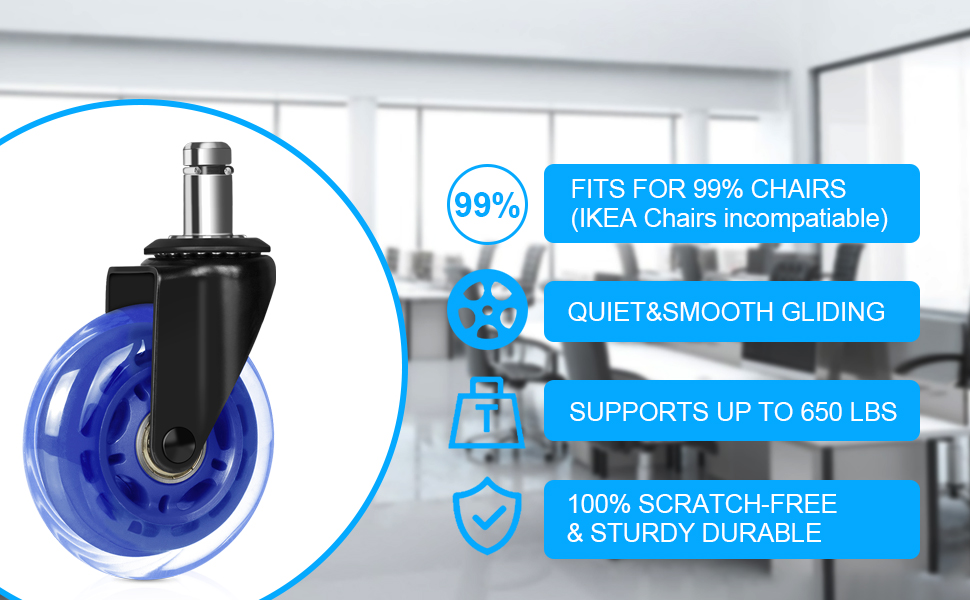 3 inch office caster wheels