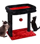SYANDLVY Samll Gothic Cat Tree with Scratching Board, Scratching Post with Perch for Indoor Cats,...