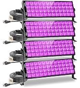 YQNLIFA 120W Waterproof LED Black Lights, 4 Pack Black Light Bar with 10Ft Cable and On/Off Switc...