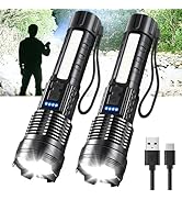 Rechargeable LED Flashlights, 99,000 Lumens Super Bright Handheld FlashLight, 7 Modes with COB Wo...