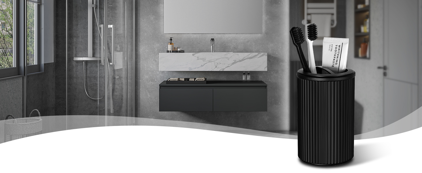 black bathroom accessories set