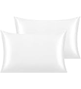 NTBAY 2 Pack Satin Standard Pillowcases for Hair and Skin, Luxurious and Silky Pillow Cases with ...