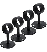Antrader Curtain Rod Ceiling-Mount Bracket 1 1/2 Inch,Black,4Pcs | Curtain Rod Brackets Rod End S...