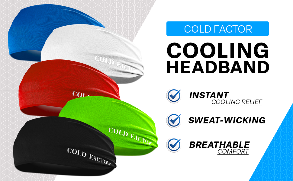 Cooling Sweatband for Sports y ejercicio, Instant Cooling para hombres y mujeres