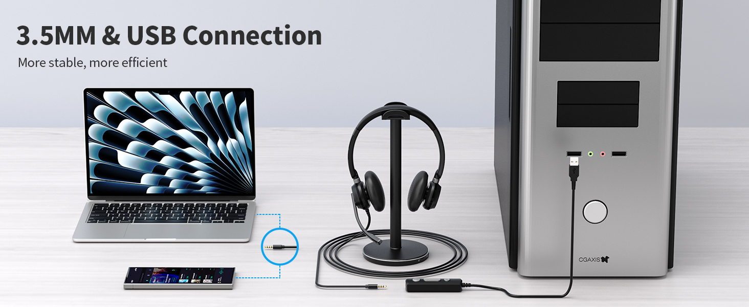 usb headset with microphone for pc laptop 3.5mm wired computer headset headphone with microphone