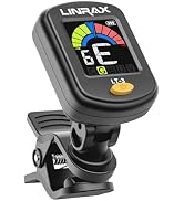 Linrax LT-3 Guitar Tuner Rechargeable, Clip On Tuner with LCD Color Display, Chromatic Tuner for ...