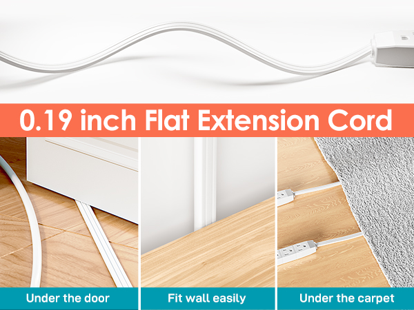 Flat Plug Extension Cord