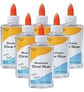 Enday Clear Glue 5oz (6 Pack) – Clear Craft Glue for Slime, Liquid Glue Bottles, Non-Toxic School...