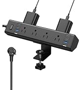Desk Clamp Power Strip, 40W Total Fast Charging Station, Desk Edge Mount Power Strip, 8 USB Ports...