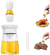 Oil Dispenser Bottle with Brush - 2 IN 1 Kitchen Olive Oil Bottle with Silicone Pastry Basting Br...