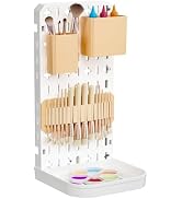 CLESOO Paint Brush Holder Makeup Brush Drying Rack Removable Paint Storage Pegboard Display Stand