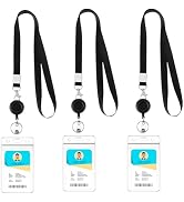 BESARME 3 Pack Lanyards for ID Badges Holder Retractable Badge Reel Clip with Cruise Ship ID Card...