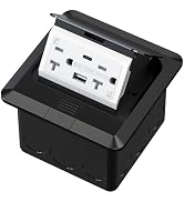 KYHSHJ USB Pop Up Floor Socket Kit with 2 * 20A Receptacle,4.8A 1 USB-A Ports &1 USB-C Port,Corro...