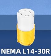 NEMA L14-30R Generator Locking Connector Twist/Turn Locking Female Plug Repair Extension Cord End