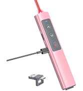 Pink Presentation Clicker for PowerPoint Presentations, Wireless Presenter PowerPoint Clicker wit...