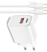 YSYFAD USB C Wall Charger with 1M USB C Cable, White