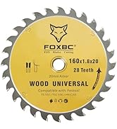 FOXBC Track Saw Blade 28 Tooth 160x1.8x20mm 205560 for Festool TS 55 F, TSC 55 K, HK 55 and HKC 5...