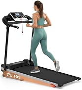 SereneLife Treadmill with Incline & Handle Bars | Compact Portable Walking Pad & Treadmill for Ho...