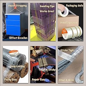 Strapping Fiberglass Tape, Filament Tapes, Reinforced Packing, Heavy Duty Wearproof Tape