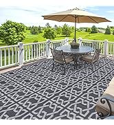 HiiARug Outdoor Rugs 9x12 for Patios Clearance Outdoor Plastic Straw Rug Waterproof Outside Patio...
