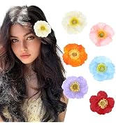 ANBALA Hawaiian Flower Hair Clips for Women, 6PCS Hibiscus Hair Clips 2.75 Inch Artificial Poppy ...