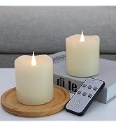 TECHLONG Flameless Candles Battery Operated with Remote Timer, 3D Moving Flame Flickering, Last 6...