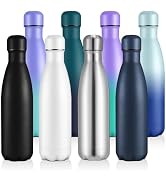 Volhoply 17oz Stainless Steel Water Bottles Bulk, Leakproof Insulated Metal Water Bottle for Spor...