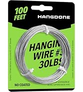 HANGDONE Picture Hanging Wire #3 30lbs 100-Feet, Flexible Steel Wire 18 Gauge for Hang Up Frame/P...