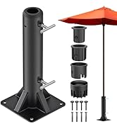 Dolibest Heavy Duty Deck Mount Umbrella Holder with Plastic Sleeve, Fully Welded Steel Patio Umbr...