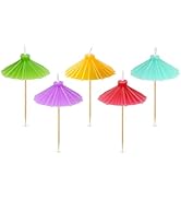 Genuine Fred Beach Party Candles, Set of 5 Cocktail Umbrella Shaped Party Candles, 3 Inch Tall, F...