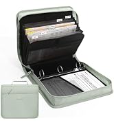 SUNEE Zipper Binder with Handle, 1.5 Inch O-Ring, 325 Pages Capacity, with 5-Tab Expanding File F...