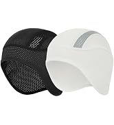 MELASA Mesh Cooling Skull Cap Helmet Liner with Ears Flaps, Breathble Cycling Running Hat Bike Ca...