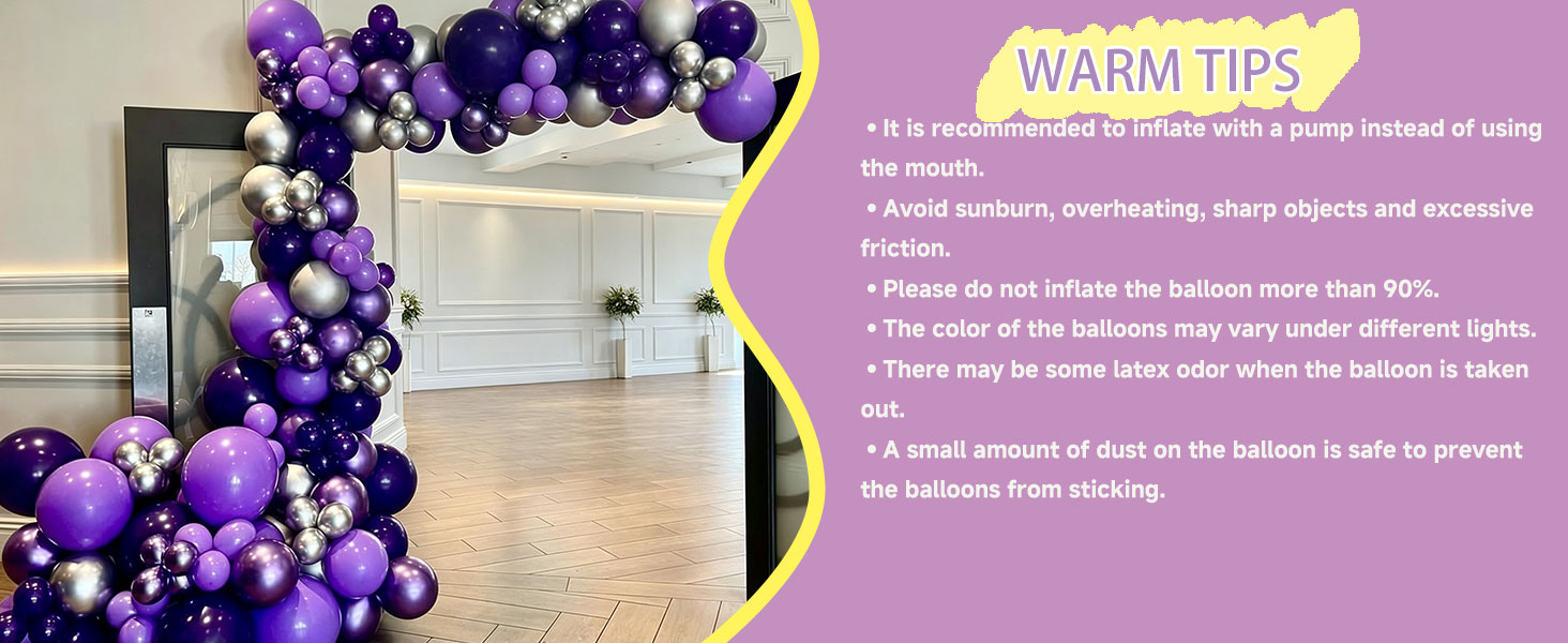 Black Purple silver balloons