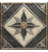 HOMETITUTE Vintage Metal Peel Stick Floor Tile Art Deco 12"x12" | Vinyl, Self adhesive vinyl floo...