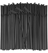 150PCS Disposable Plastic Drinking Straws - Flexible Straws Disposable Long Colorful PP Plastic S...