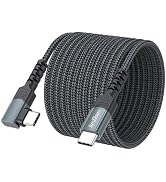 15FT USB C Cable Right Angle, 60W Fast Charging 90 Degree Long USBC to Type C Chargers Cord Rever...