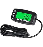Yooreal Digital Hour Meter Tachometer, RPM Gauge Maintenance Reminder Replacement Battery Backlig...