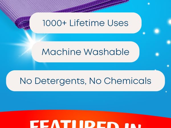 Microfiber Window & Glass Cleaning Cloth No Detergents Magic Streak Free Ultra Microfiber Towel