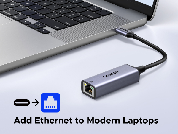 UGREEN USB C to Ethernet Adapter, Plug and Play 1Gbps Ethernet Adapter, Aluminum Case