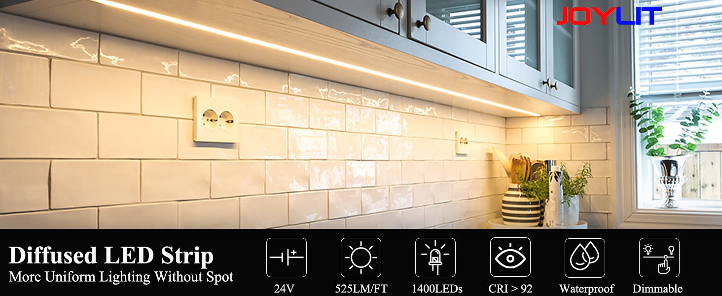 milky white frosted cover light strip cob warm white 3000k kitchen cabinet