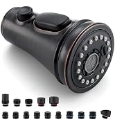 Kitchen Faucet Replacement Spray Head - with 15 Adapters, Pull Down Faucet Sprayer with 3-Functio...