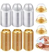 RHBLME 200 Sets Clear Plastic Mini Cupcake Boxes Muffin Pod, Plastic Cupcake Box with Dome Lids D...