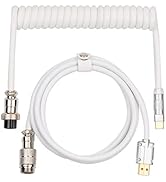 EPOMAKER Puff Aviator Coiled USB Cable, Type C Detachable Mechanical Gaming Keyboard Cable for Wi...