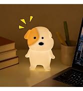 ollycasa Puppy Night Light for Kids - Squishy Silicone Dog Lamp with Dimmable & 7 RGB Color Chang...