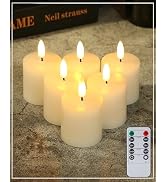 Gmnee 2"x2" Waxy White Flameless Votive Candles with Remote Timer, 400+Hours Small Battery Operat...