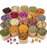 Sukh 21 Bags Dried Herbs Kit - Natural Dried Flowers for Soap Candle Crafts | Botanicals for Resi...