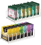 NANATI 2 Pack Tea Bag Organizer,Tea Organizers and Storage Box,Tea Bag Holder Organizer with 14 C...