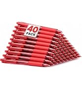 Sooez 40 Pack Bulk Pens Ballpoint, Retractable Red Ink Penswith Soft Grip | Retractable Blue Ink ...