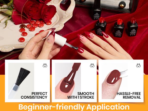 Beetles Red Gel Polish Set