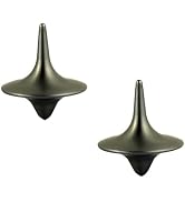 2Pcs Silver Accurate Spinning Top,Forever Spin,Portable Precision Metal Spinner Top Premium Exqui...